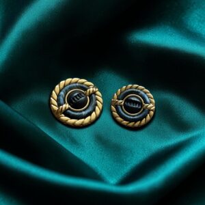 Blauw/groen melange met goud groot