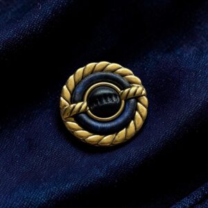 Blauw melange met goud groot